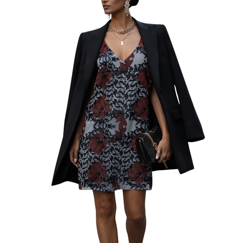 Abercrombie & Fitch Whimsigoth Chic Burnout Velvet Floral Strappy Mini Dress